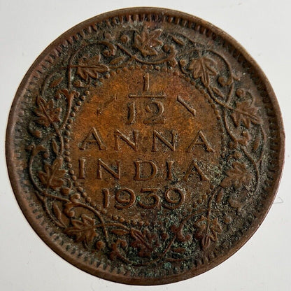1939 India 1/12 Anna Coin | Collectable Grade | a8883