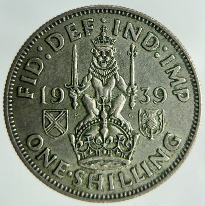 1939 George VI Shilling Silver Coin | Fine Collectable Grade