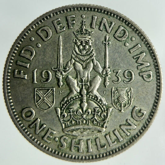 1939 George VI Shilling Silver Coin | Fine Collectable Grade