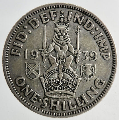 1939 George VI One Shilling Silver Coin | Fine Collectable Grade