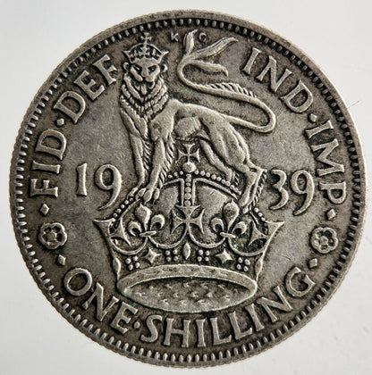 1939 George VI One Shilling Silver Coin | Fine Collectable Grade