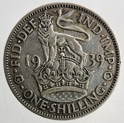 1939 George VI One Shilling Silver Coin | Fine Collectable Grade