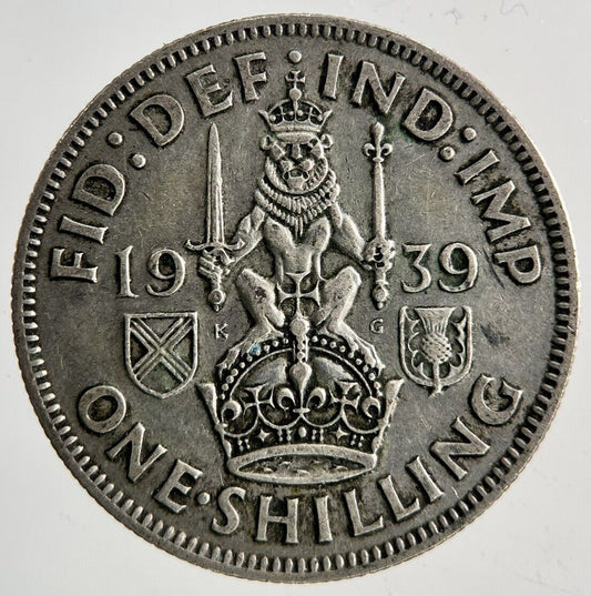 1939 George VI Shilling Silver Coin | Fine Collectable Grade
