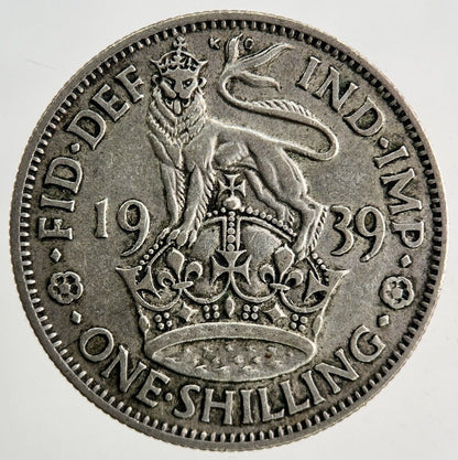 1939 George VI Shilling Silver Coin | Fine Collectable Grade