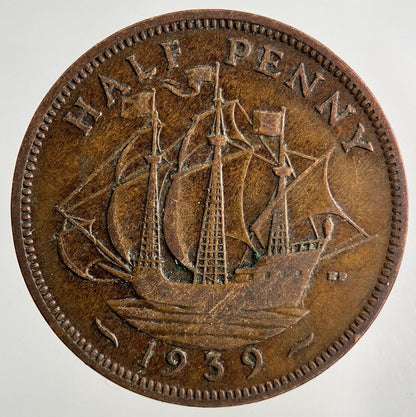 1939 George VI Half-Penny Coin | Fine Collectable Grade