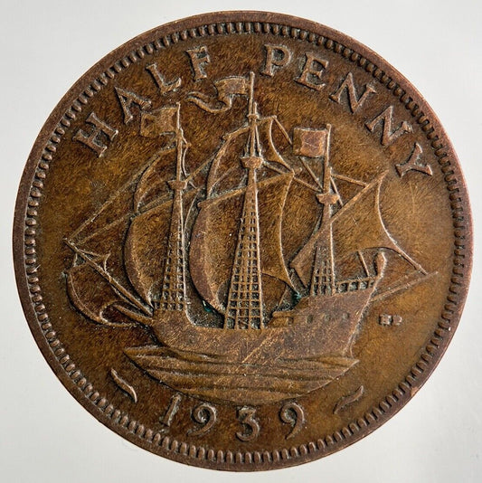 1939 George VI Half-Penny Coin | Fine Collectable Grade