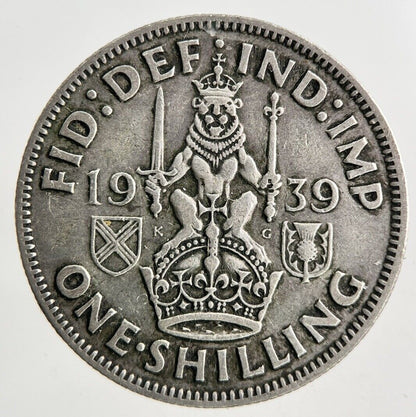 1939 George VI One Shilling Silver Coin | Fine Collectable Grade