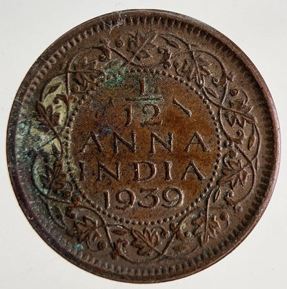 1939 India 1/12 Anna Coin | Fine Collectable Grade