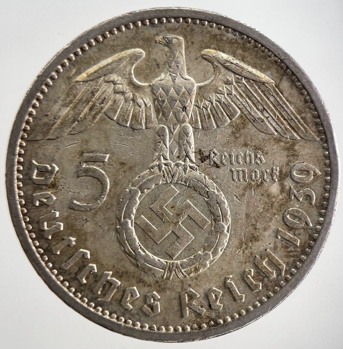 1939 Germany Nazi 5 Mark Silver Coin | Very High Grade