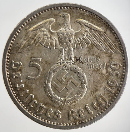 1939 Germany Nazi 5 Mark Silver Coin | Very High Grade