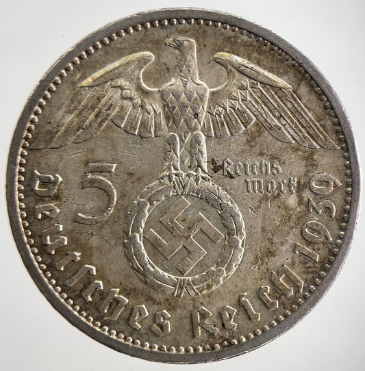 1939 Germany Nazi 5 Mark Silver Coin | Very High Grade