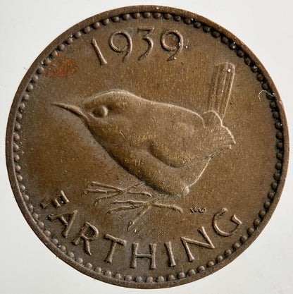 1939 George VI Wren Farthing Coin | Very High Grade