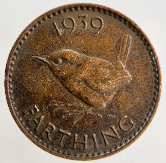 1939 George VI Wren Farthing Coin | Fine Collectable Grade