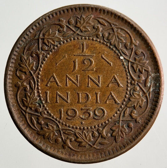 1939 India 1/12 Anna Coin | Fine Collectable Grade