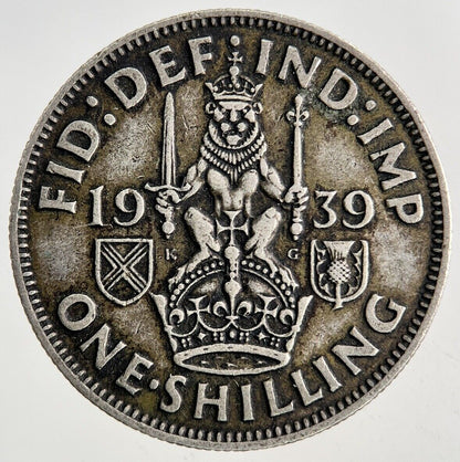 1939 George VI Shilling Silver Coin | Fine Collectable Grade
