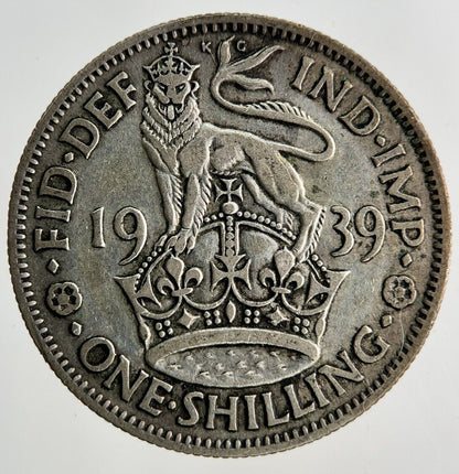 1939 George VI Shilling Silver Coin | Fine Collectable Grade