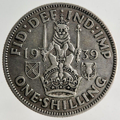 1939 George VI Shilling Silver Coin | Fine Collectable Grade
