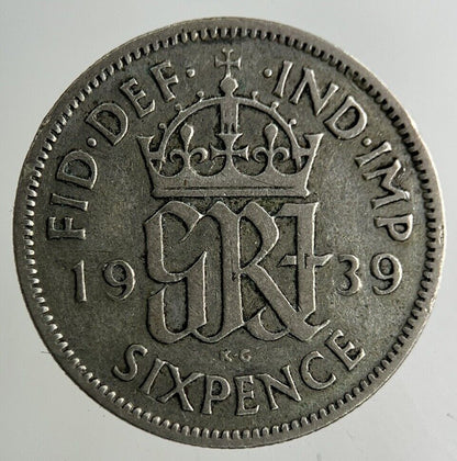 1939 George VI Sixpence Silver Coin | Fine Collectable Grade