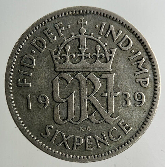 1939 George VI Sixpence Silver Coin | Fine Collectable Grade