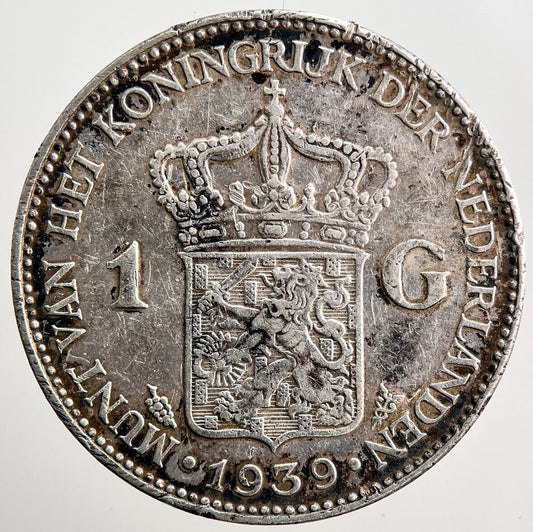 1939 Netherlands 1 Gulden Silver Coin | Fine Collectable Grade | a3758