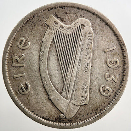 1939 Irish Half-Crown Silver Coin | Fine Collectable Grade | a3832