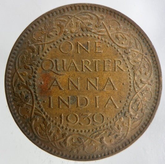 1939 India 1/4 Quarter Anna Coin | Fine Collectable Grade