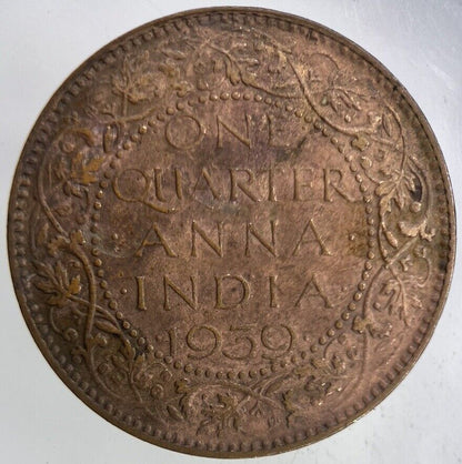 1939 India 1/4 Quarter Anna Coin | Fine Collectable Grade
