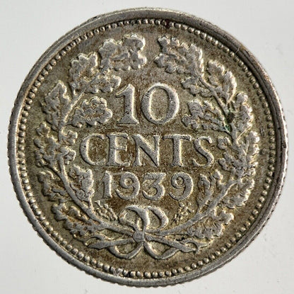 1939 Netherlands 10 Cents Silver Coin | Fine Collectable Grade