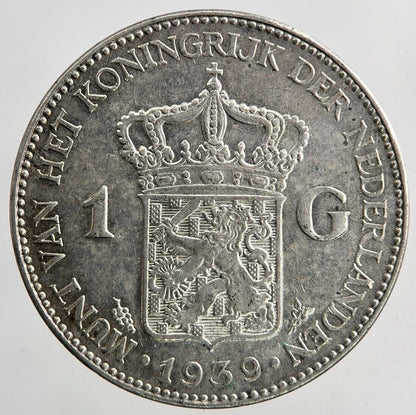 1939 Netherlands 1 Gulden Silver Coin | Fine Collectable Grade