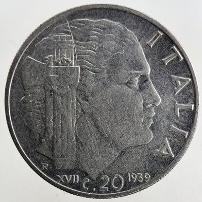 1939 Italy 20 Centesimi Coin | Fine Collectable Grade