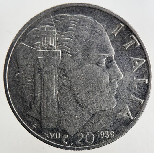1939 Italy 20 Centesimi Coin | Fine Collectable Grade