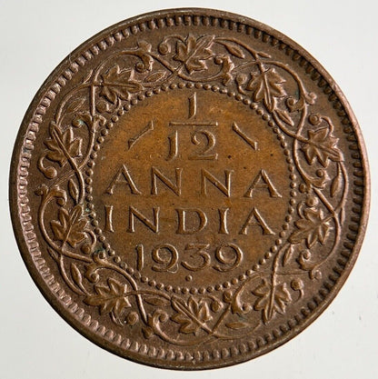 1939 India 1/12 Anna Coin | Fine Collectable Grade