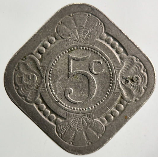 1939 Netherlands 5 Cents Coin | Fine Collectable Grade