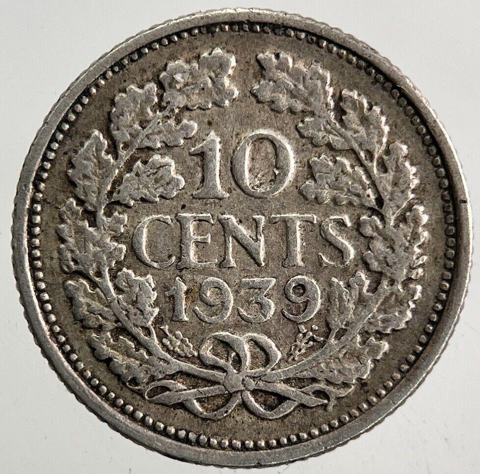 1939 Netherlands 10 Cents Silver Coin | Fine Collectable Grade