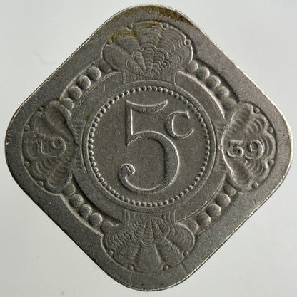 1939 Netherlands 5 Cents Coin | Fine Collectable Grade