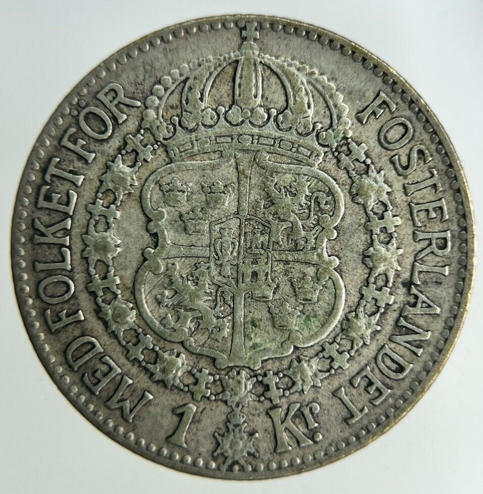 1939 Sweden 1 Krona Silver Coin | Fine Collectable Grade