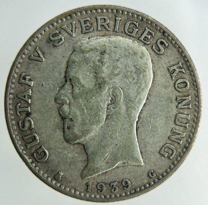 1939 Sweden 1 Krona Silver Coin | Fine Collectable Grade
