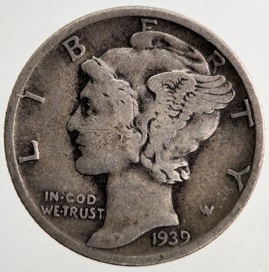 1939 US USA Mercury Dime Silver Coin | Fine Collectable Grade