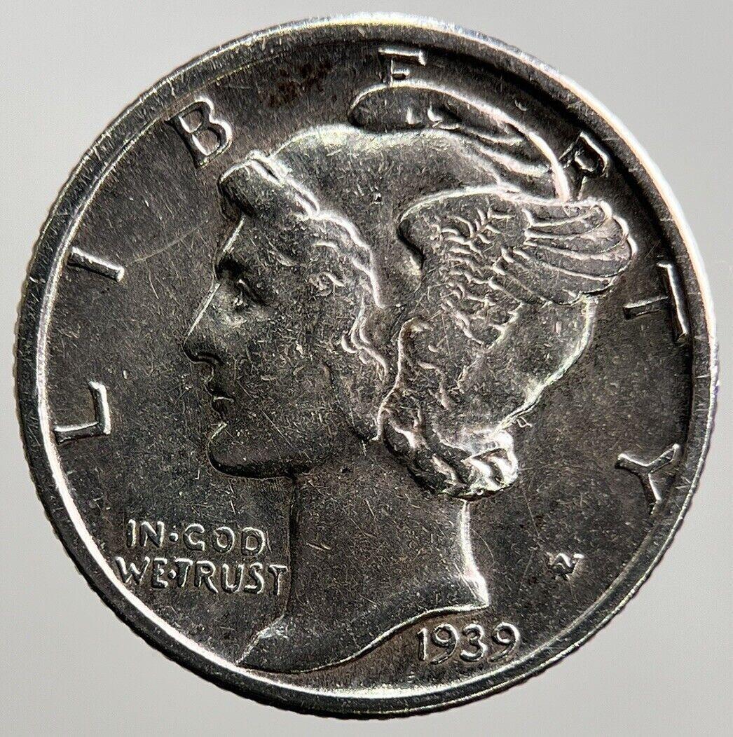 1939 US USA Mercury Dime Silver Coin | Very High Grade | a281