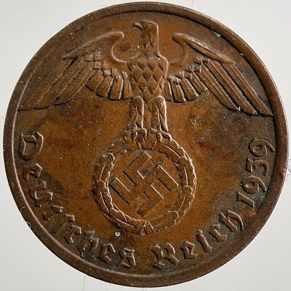 1939-A Germany Nazi 1 Pfennig Coin | Very High Grade | a1020