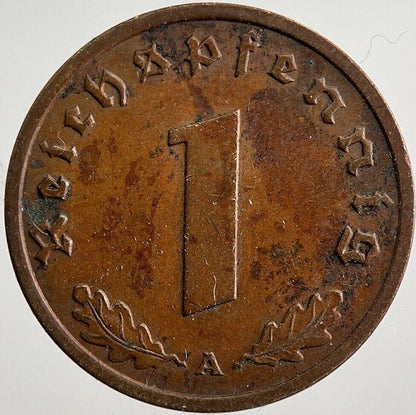 1939-A Germany Nazi 1 Pfennig Coin | Very High Grade | a1020