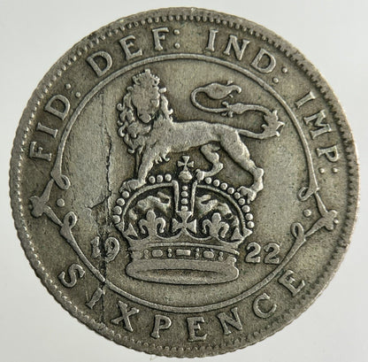 1922 George V Sixpence Silver Coin | Fine Collectable Grade