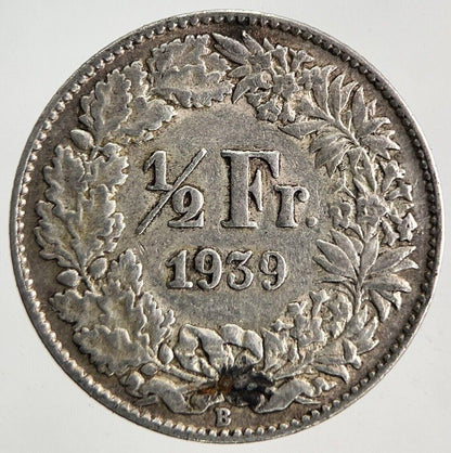 1939 Switzerland Swiss 1/2 Half Franc Silver Coin | Very High Grade