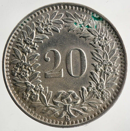 1939 Switzerland Swiss 20 Rappen Coin | Fine Collectable Grade