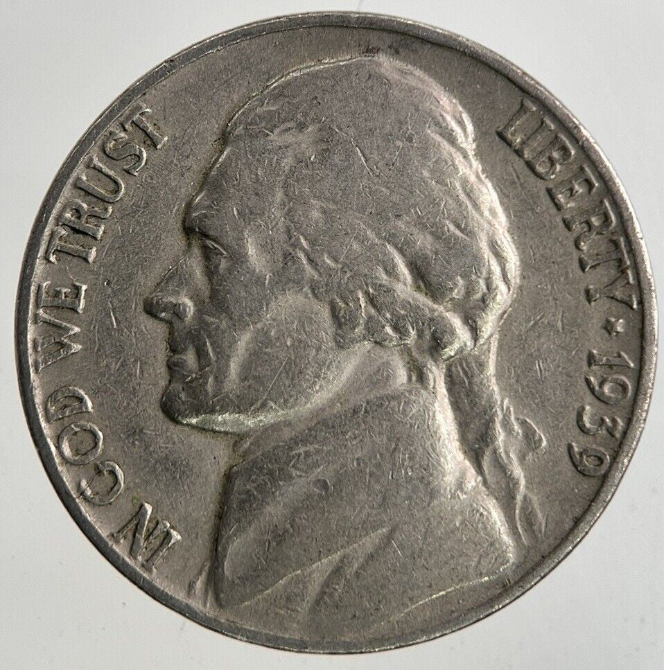 1939 US USA Jefferson Nickel 5 Cents Coin | Fine Collectable Grade