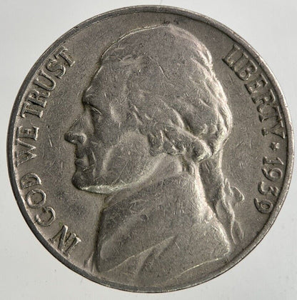 1939 US USA Jefferson Nickel 5 Cents Coin | Fine Collectable Grade