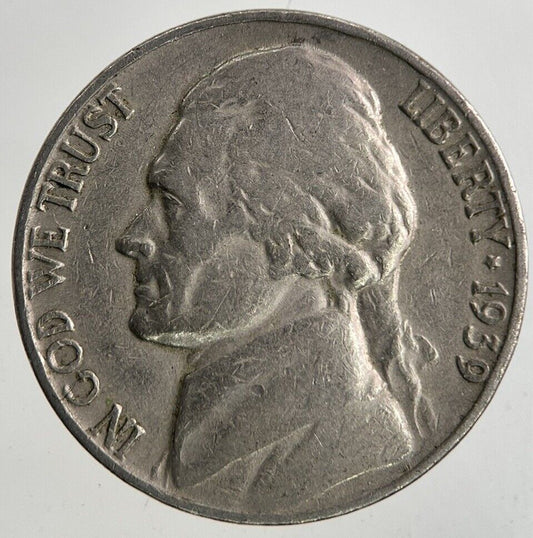 1939 US USA Jefferson Nickel 5 Cents Coin | Fine Collectable Grade