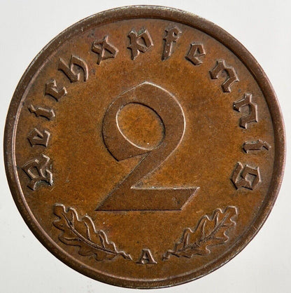 1939-A Nazi Germany 2 Pfennig Coin | Very High Grade