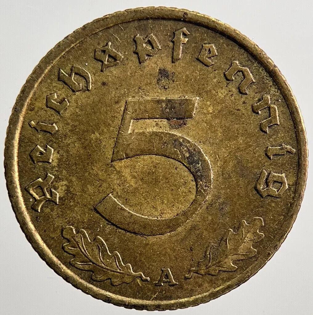 1939-A Germany Nazi 5 Pfennig Coin | Very High Grade | a3708