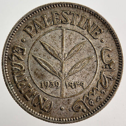 1939 Palestine 50 Mils Silver Coin | Fine Collectable Grade